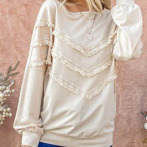 And the Why Full Size Run Fringe Detail Sweatshirt